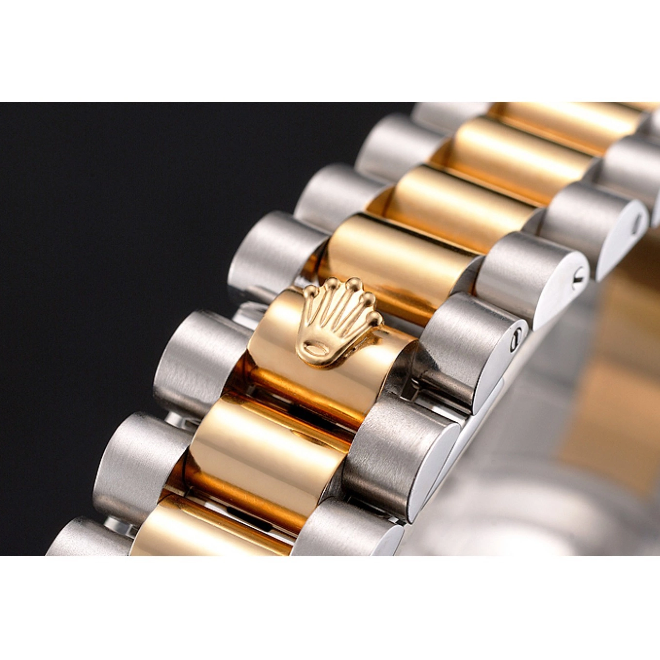 Aaa replica Steel Hour Marks Two Case Gold Bracelet Stainless Tone White Rolex Bezel Swiss Datejust Diamond Dial 0818